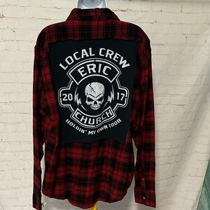 Eric Church Holdin’ My Own Upcycled Tee NWT Flannel Sz L